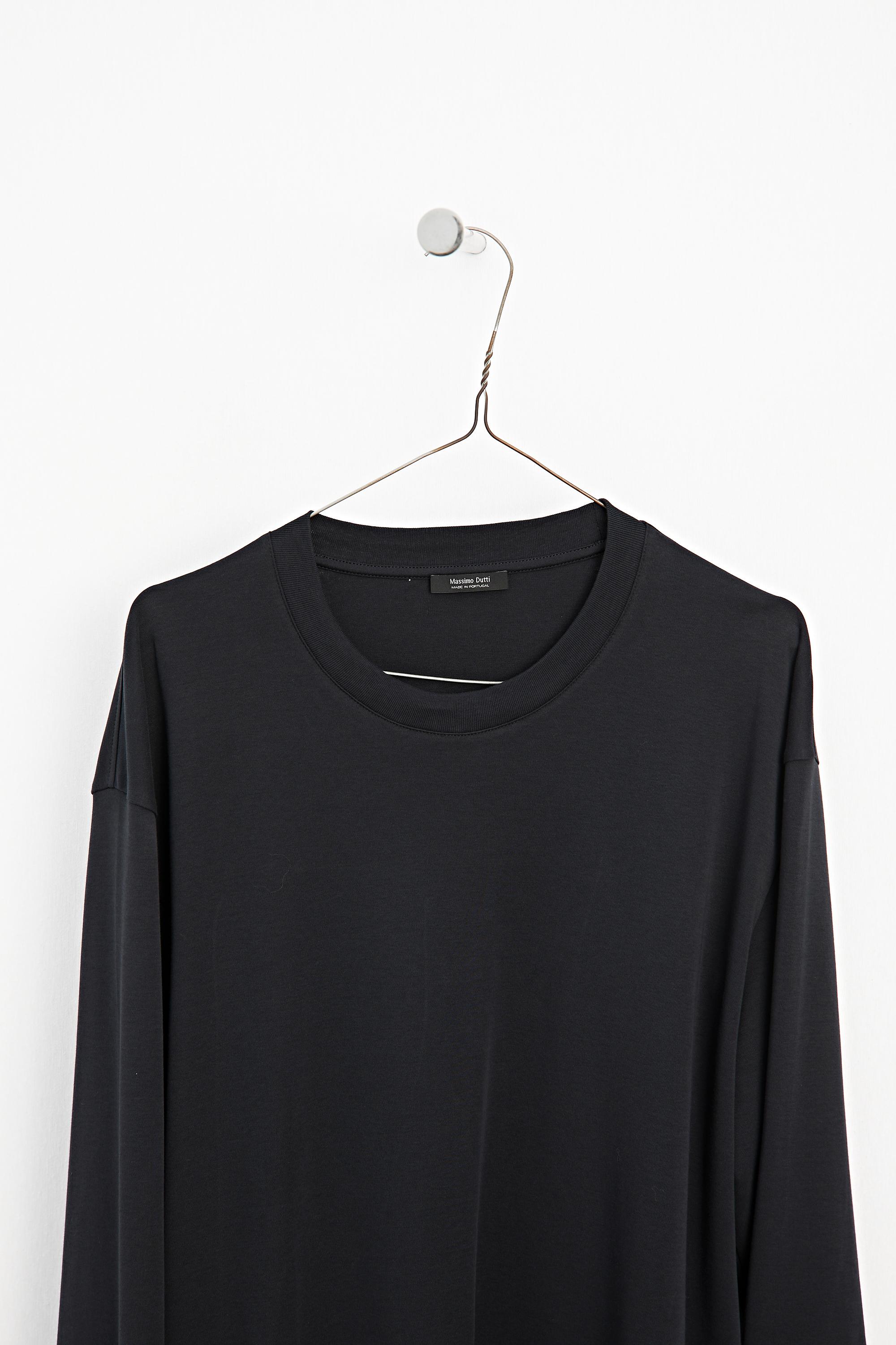 Long sleeve medium weight cotton T-shirt